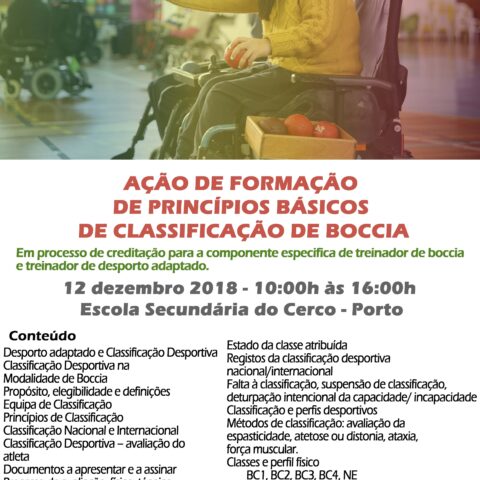 Ação de Formação sobre “Princípios básicos de classificação de Boccia”