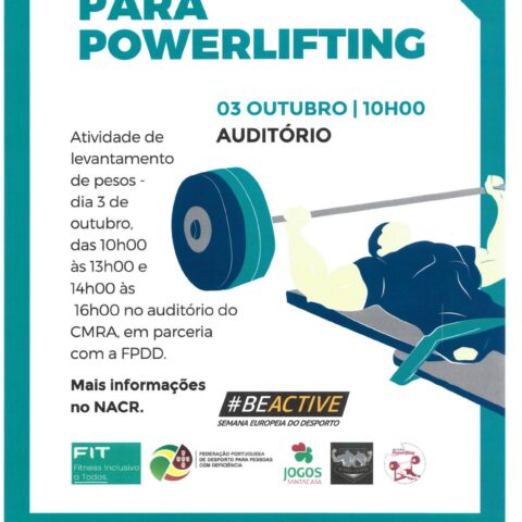 Open Day de Para Powerlifting – 03 de outubro no CMR de Alcoitão