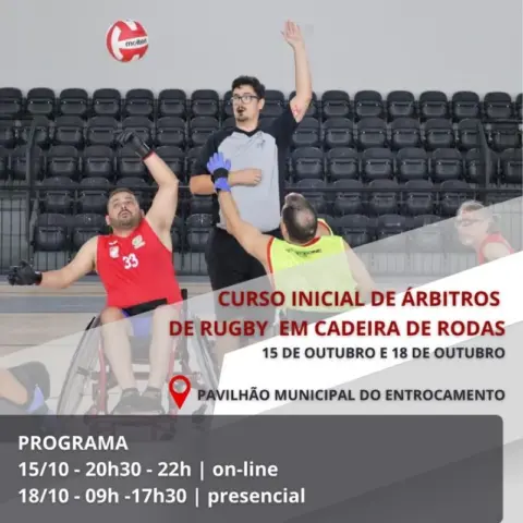 15 e 18 de Outubro de 2025 | Curso de árbitros de Rugby em Cadeira de Rodas | Entroncamento